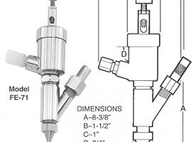 FE-71 Applicator Gun Dimensions Diagram